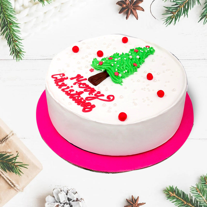 Beautiful White X-Mas Day Cake in qatar