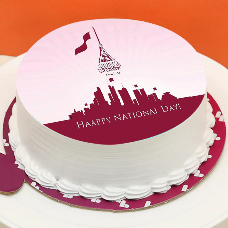 Happy National Day - Cake in Qatar