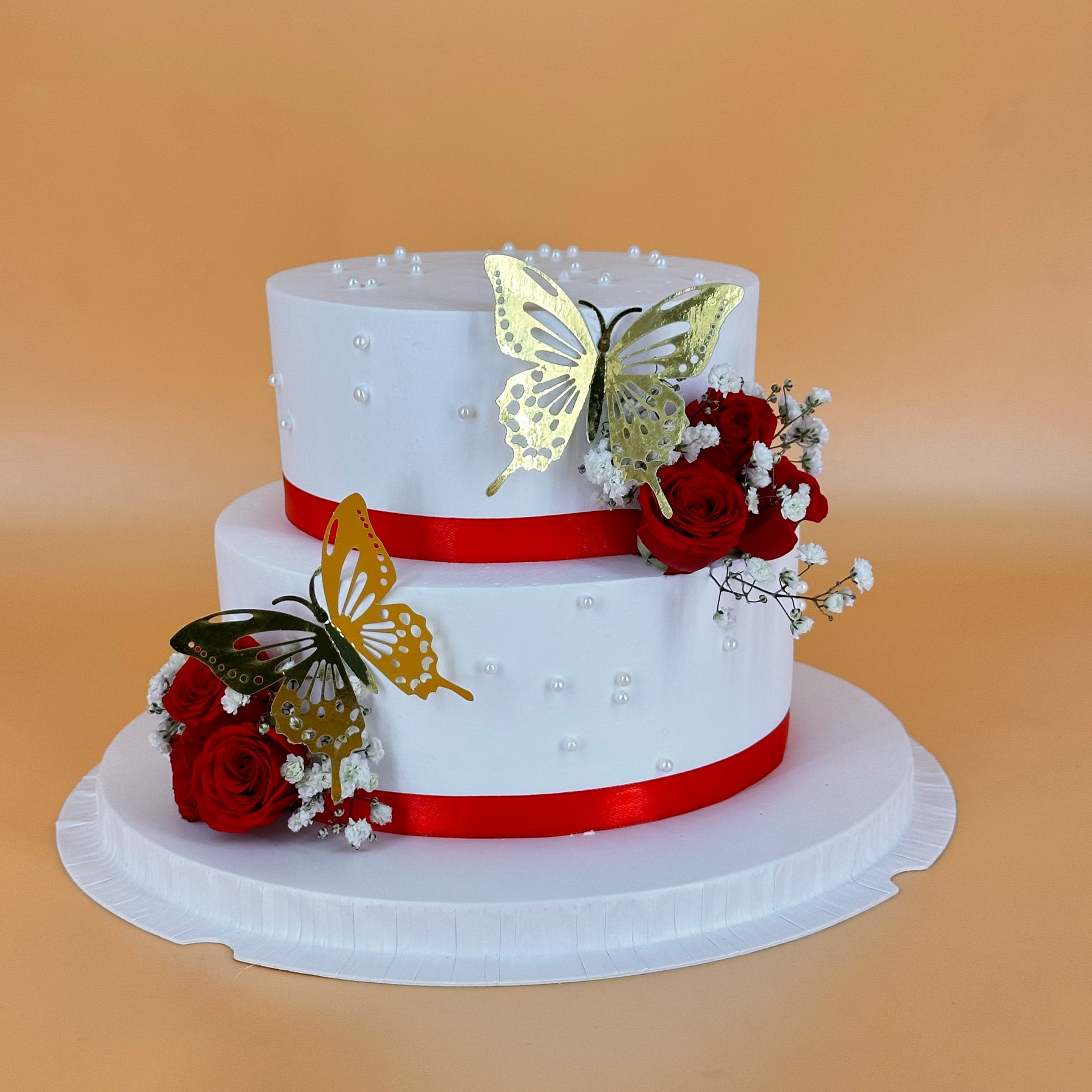 Rose Elegance Two-Tier Cake