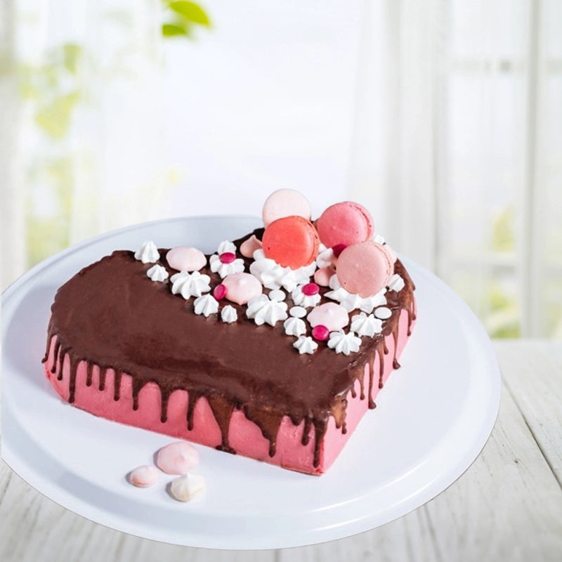 Heart Shaped Red Velvet Chocolate Cake in Qatar