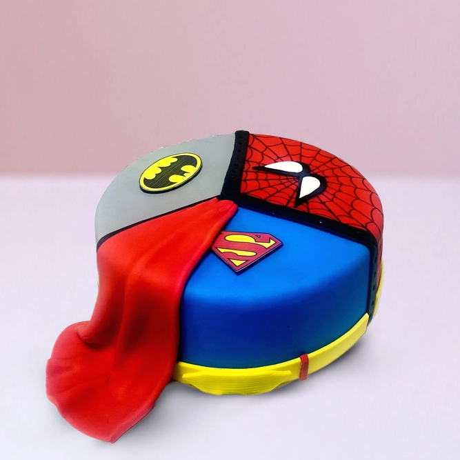 Three in one Superhero Cake in Qatar