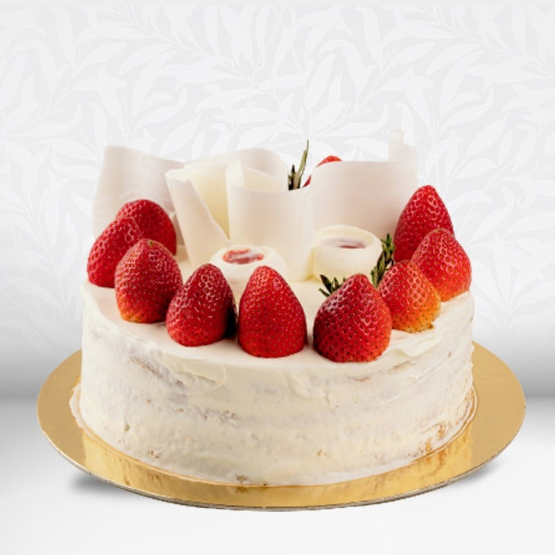 White Pleasant strawberry cake in Qatar