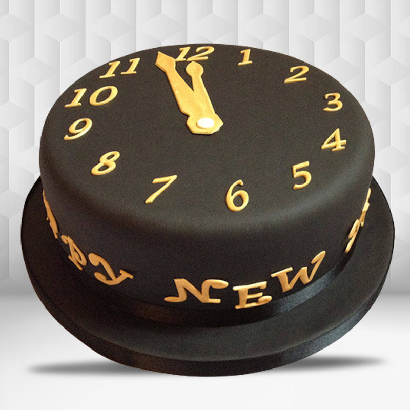 Magnificent Brown Clock Theme New Year cake