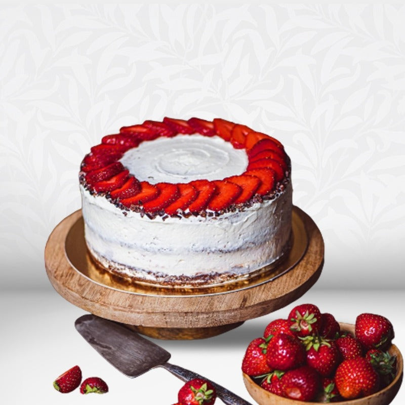 Heavenly strawberry cake with juicy strawberries in Qatar