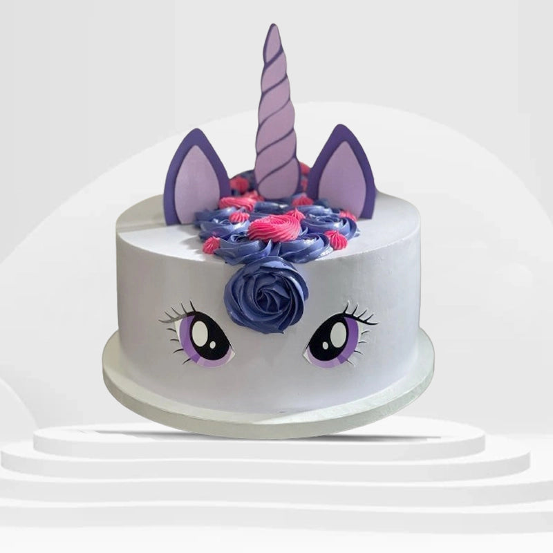 Unicorn Cream Birthday Cake in Qatar