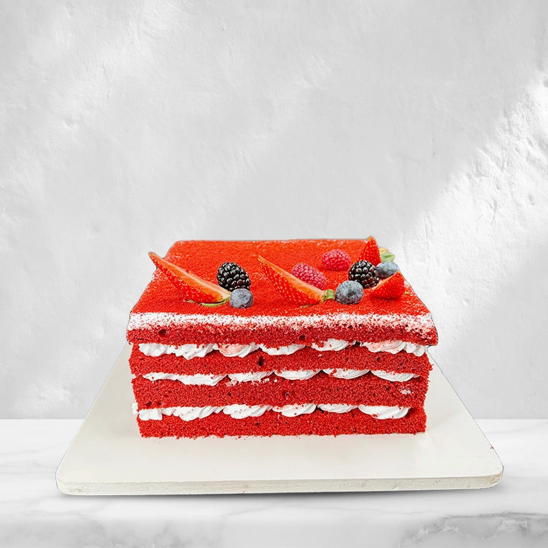 Fruity Red Velvet Eid Special Cake in qatar