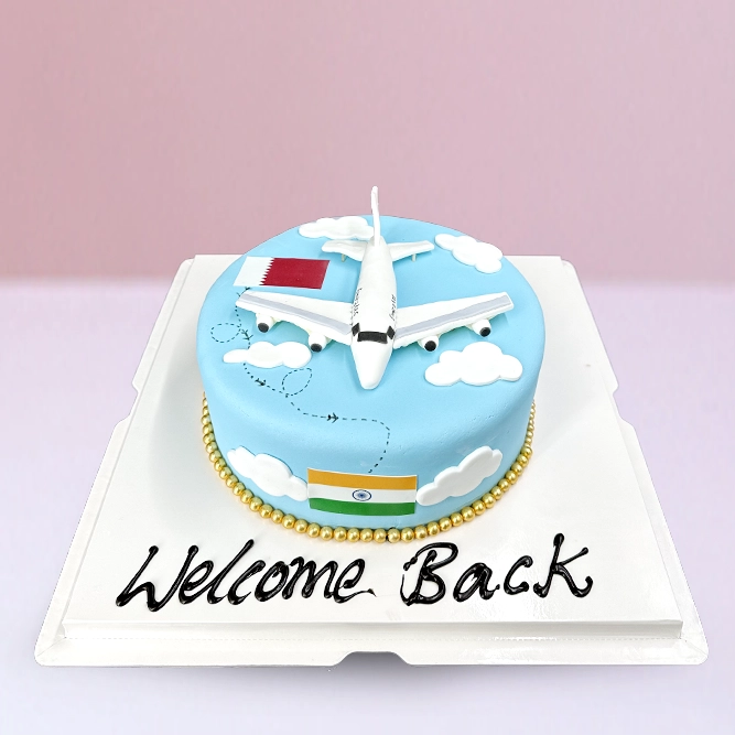 SkyBlue Welcome Back Cake in Qatar