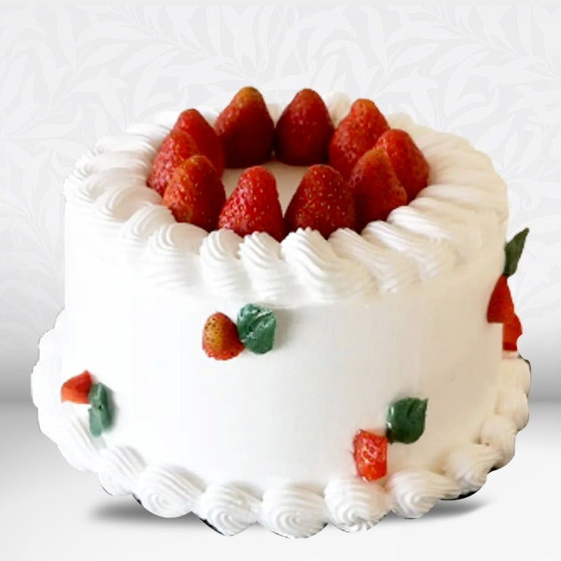 Elegant White strawberry cake in Qatar