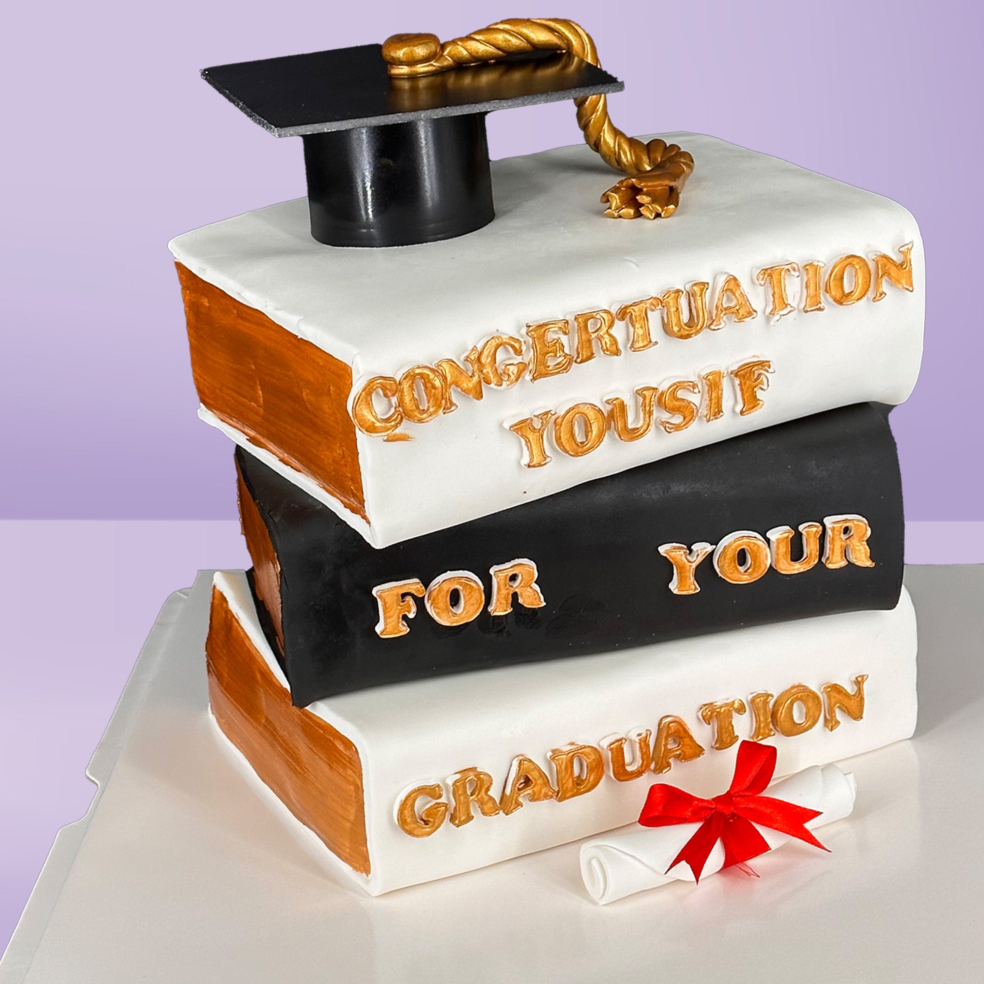 Bookish graduation cake