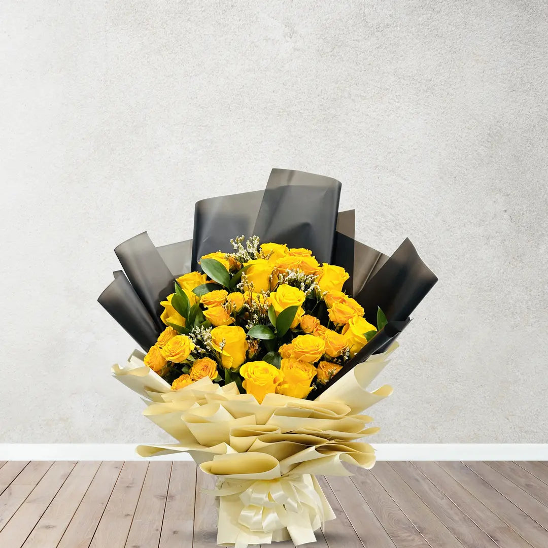 Magical Yellow Roses Flower Bouquet