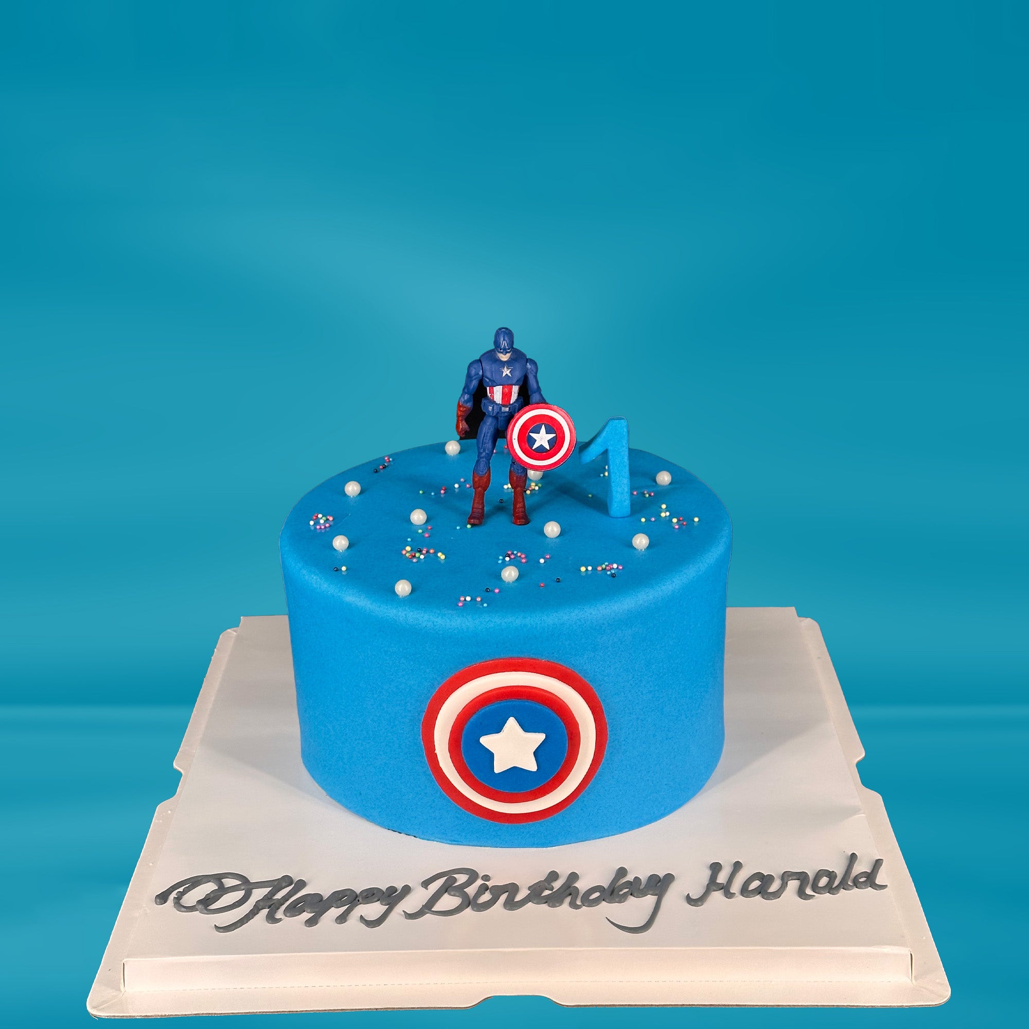 Captain America themed cake