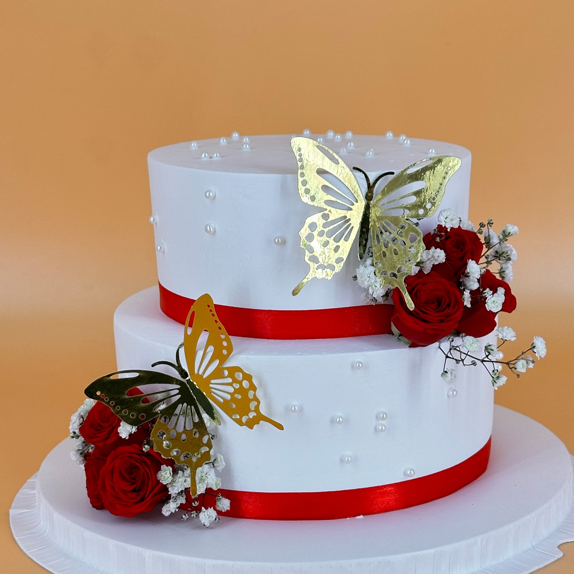 Rose Elegance Two-Tier Cake