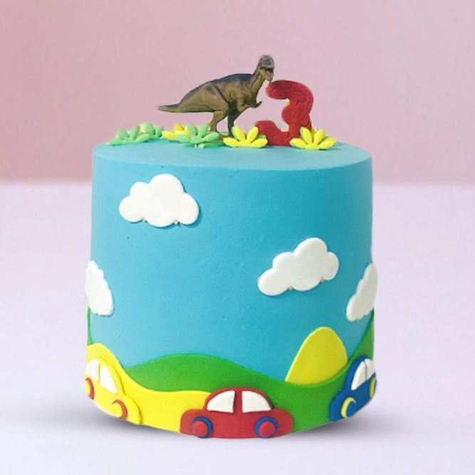 Cute Dino Theme Cake in Qatar