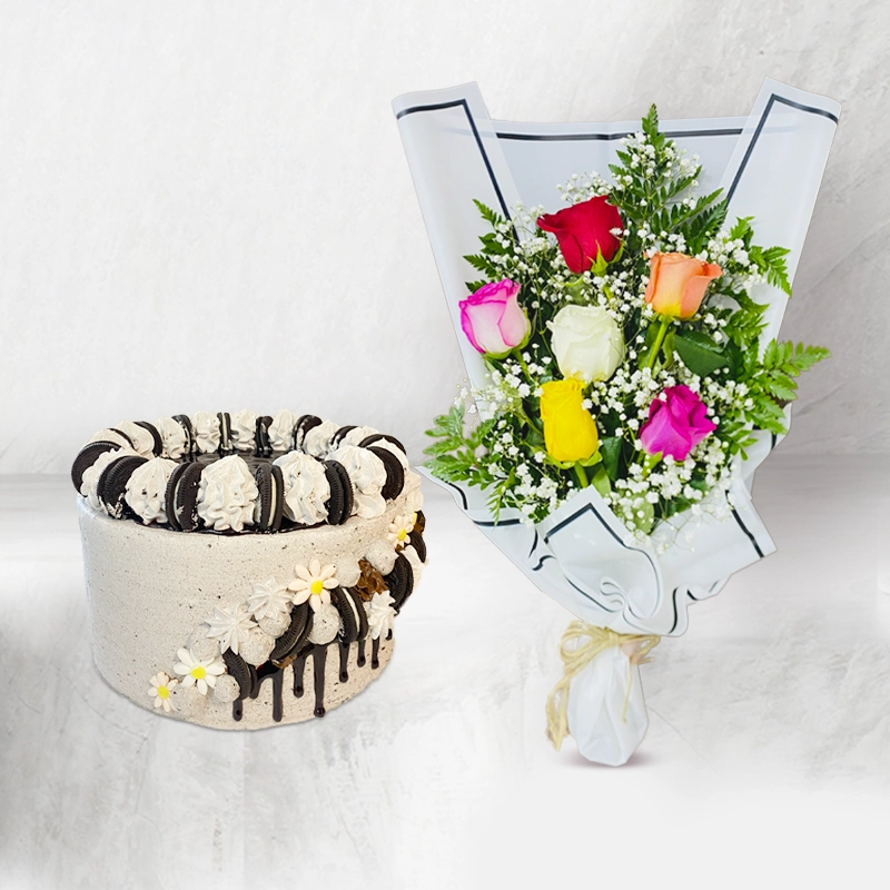 Oreo Cake and Flower bouquet