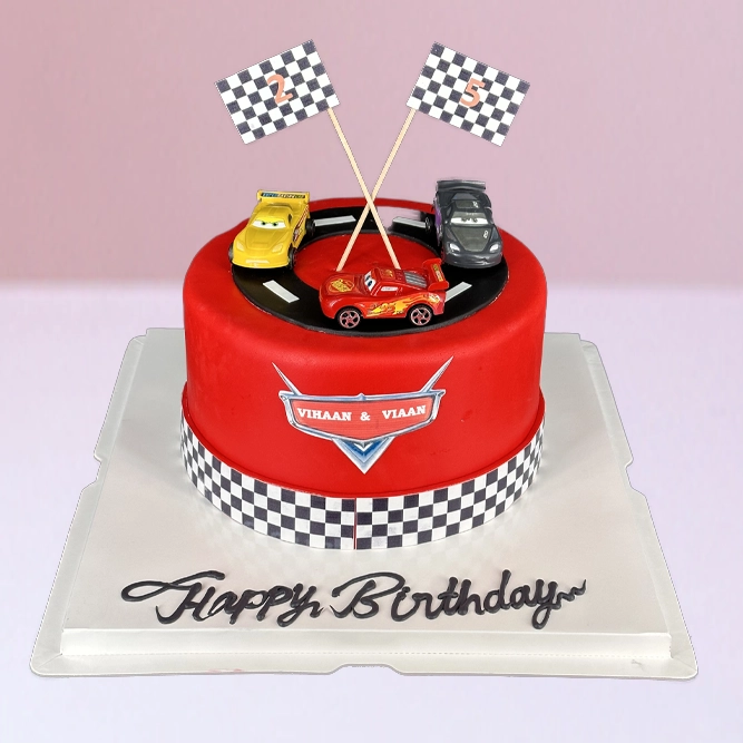 Enchanting McQueen Car Theme Cake in Qatar