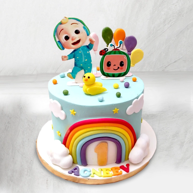 Colourful Cocomelon Fondant Cake