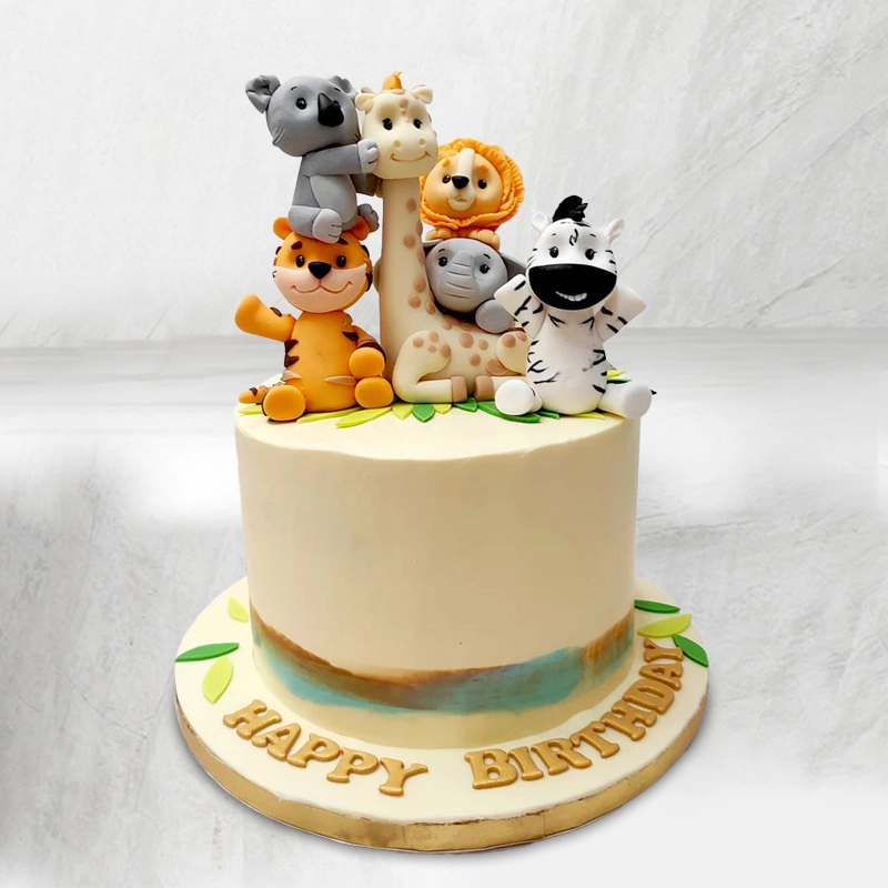 Jungle Theme Birthday Cake