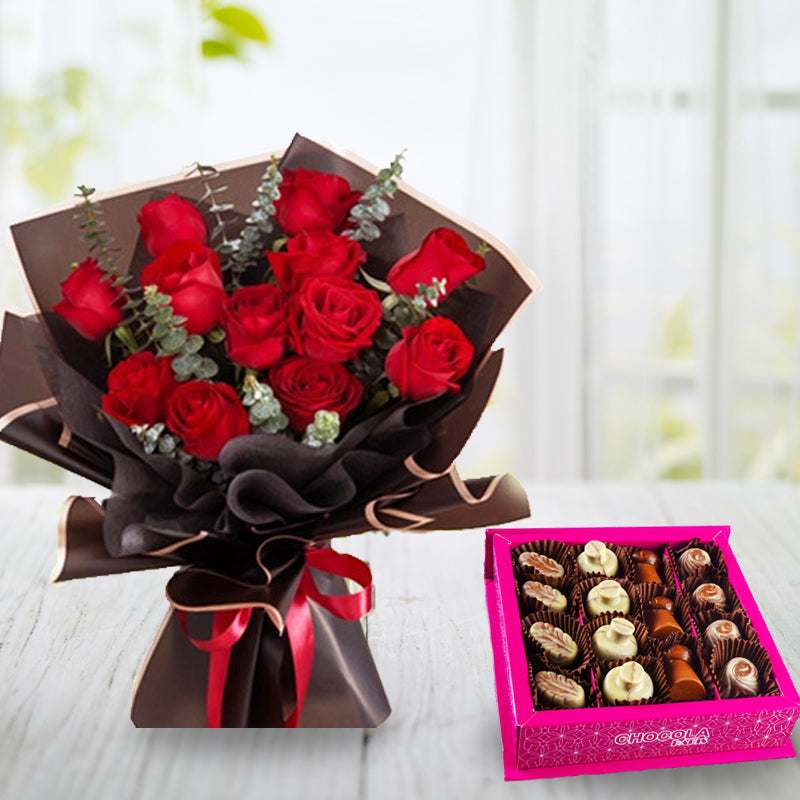 Red Rose & Chocolate Combo in Qatar