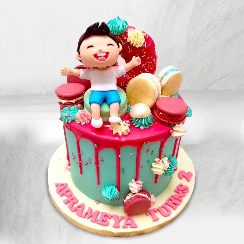 Birthday Theme Macaron Cake