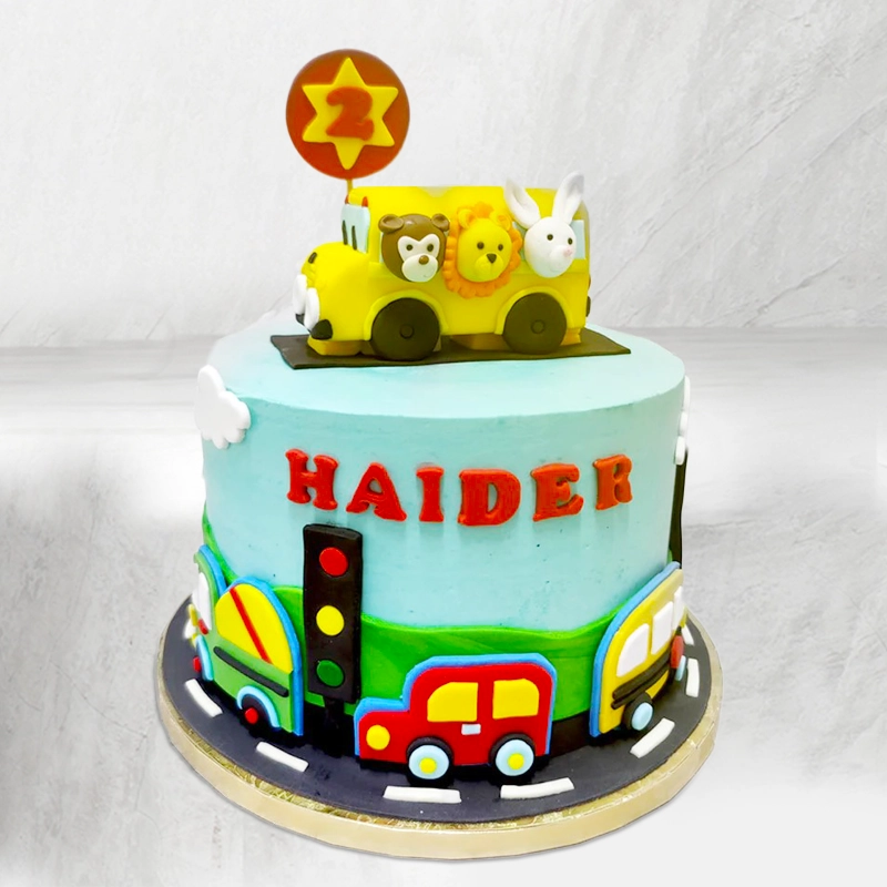 City Cars Theme Cake