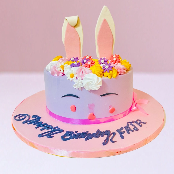 Cute Bunny Theme Cake in qatar