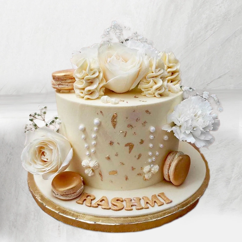 Decorated Creamy Macaron Cake