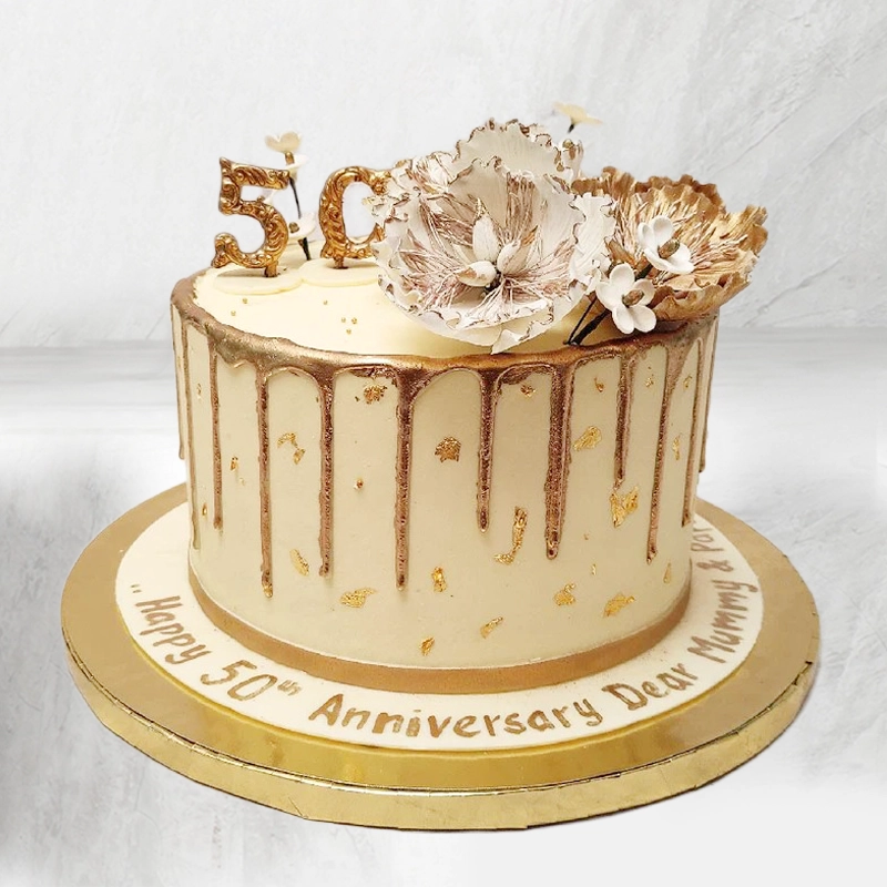 Glittery 50th Anniversary Cake