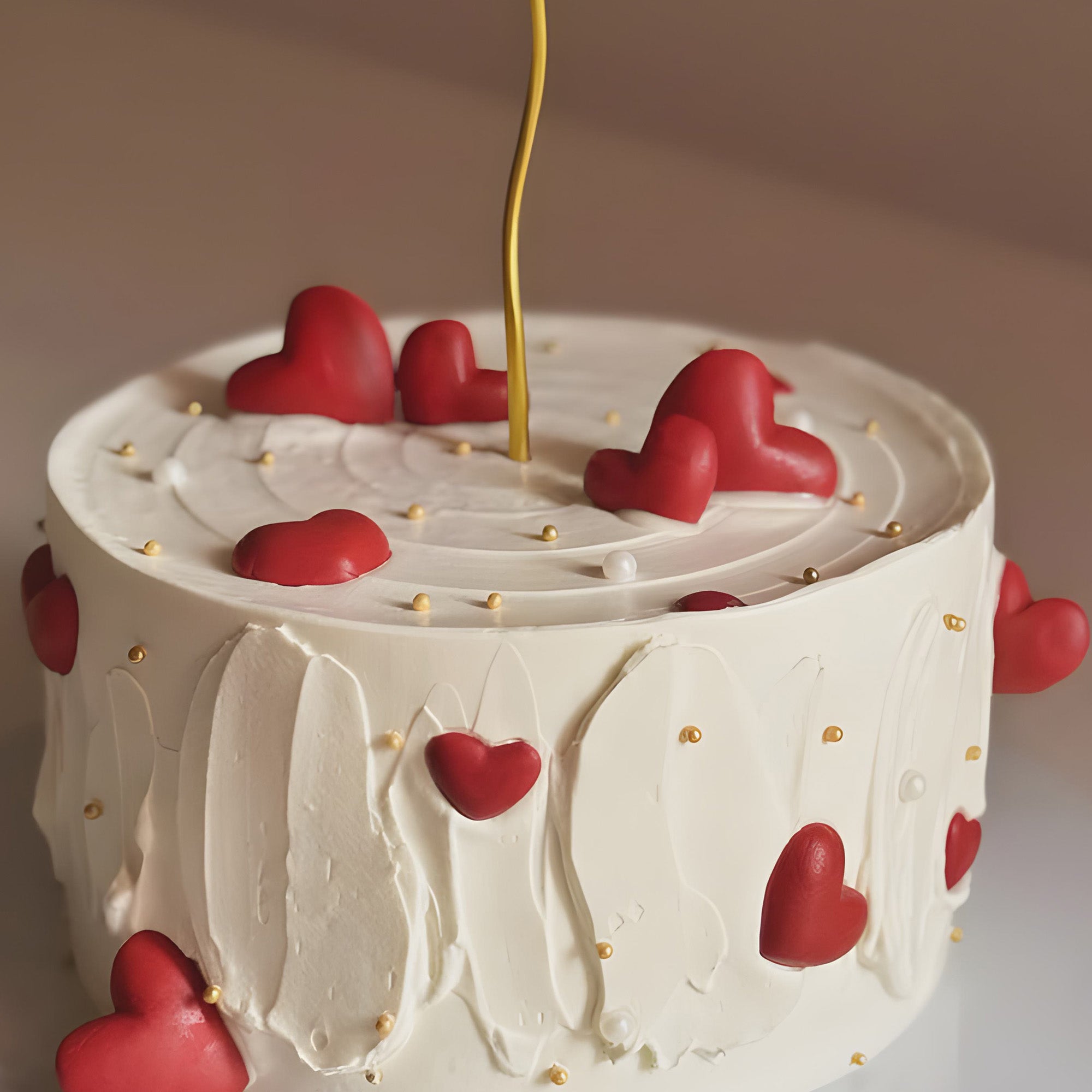 Romantic Red Heart Cake