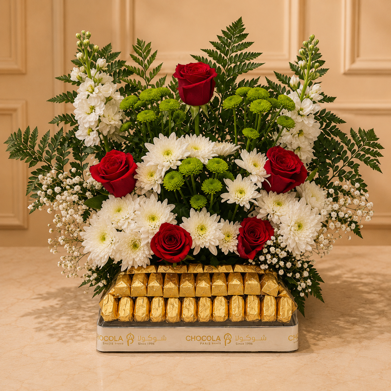 Chocola Chocolate & floral fiesta arrangement Combo