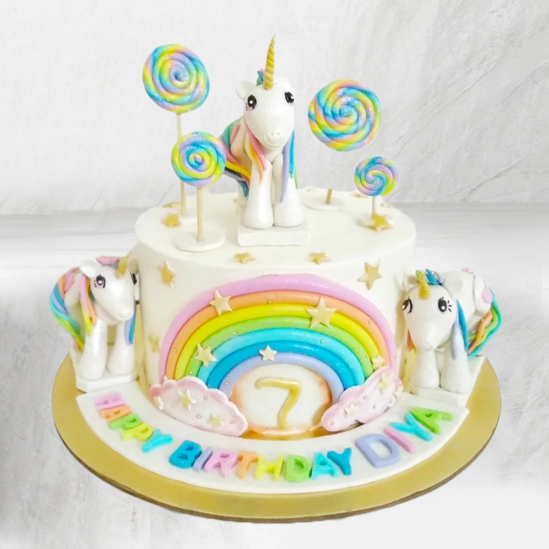 Mesmerising White Unicorn Cake