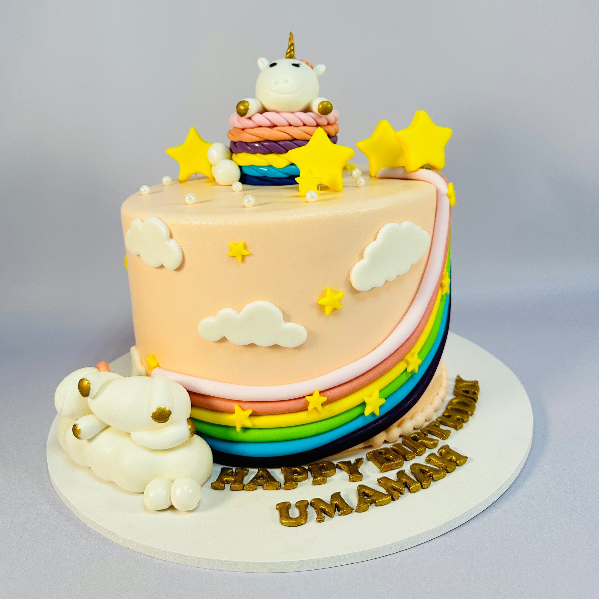 Cute Unicorn Rainbow Cake