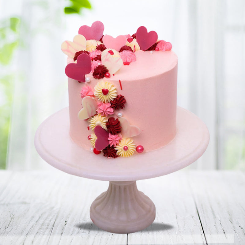 Lovely Pink Cake with Little Hearts in Qatar