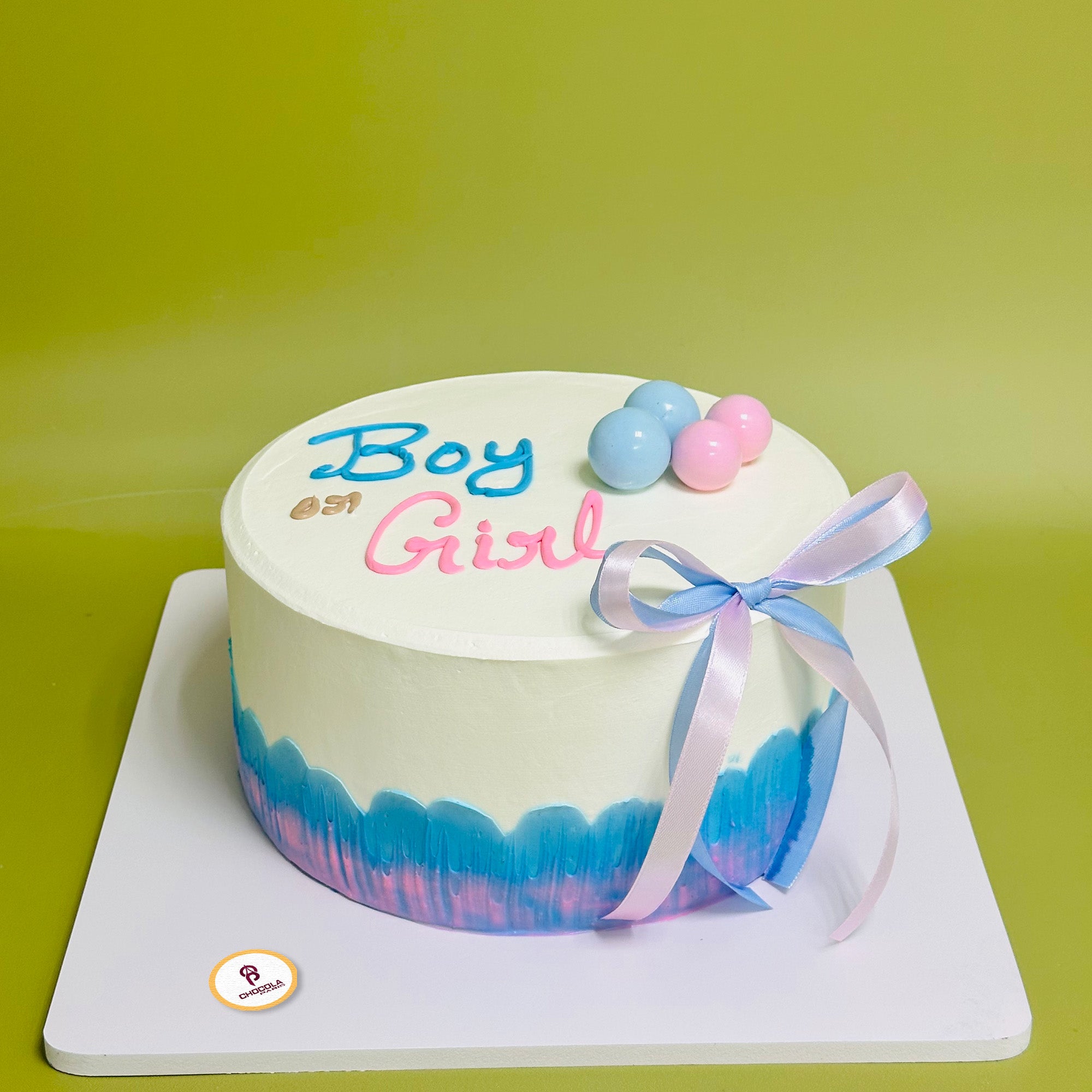 Boy or girl baby shower cake