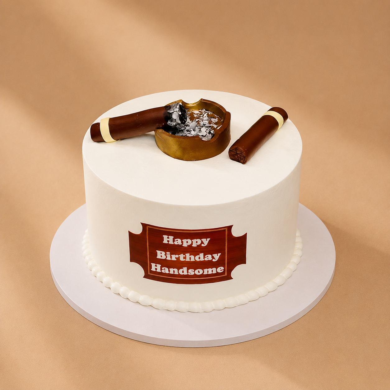 Cigar themed birthday cake