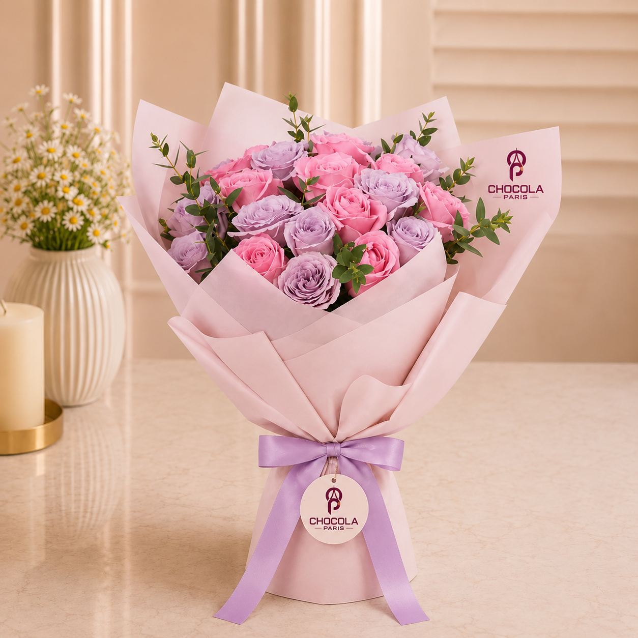 Blush & Lavender Rose Bouquet