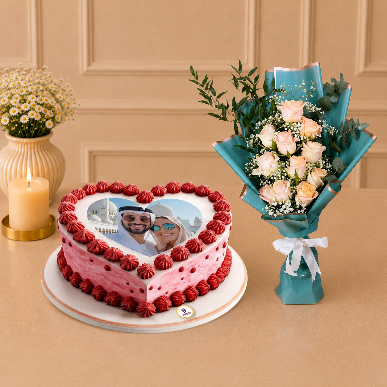 Heart Shape photo Cake Combo