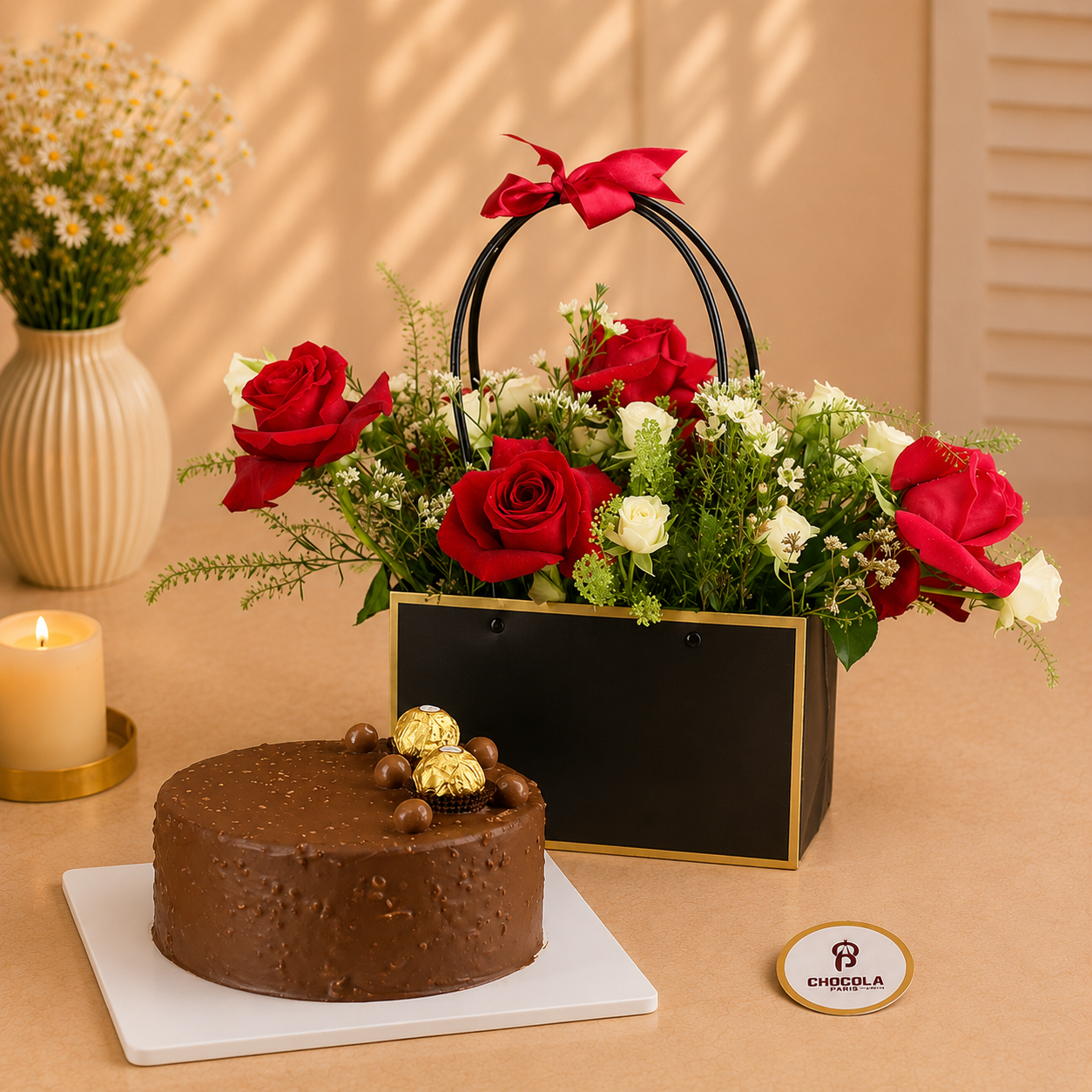 Blissful Flower Bag with Cake