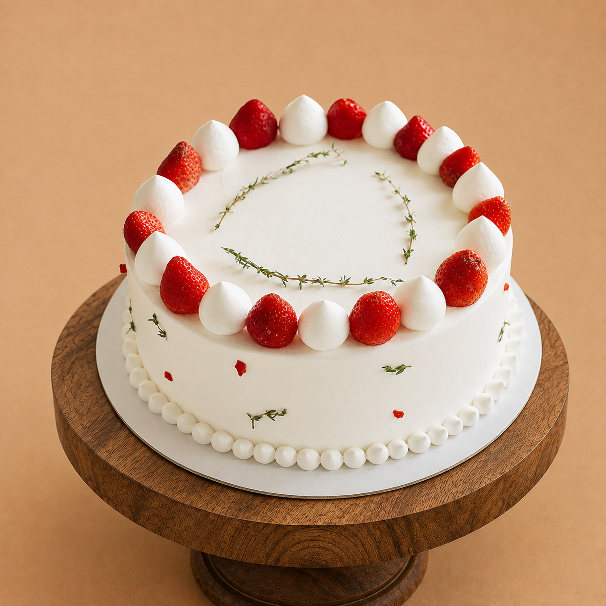 Charming White Strawberry Cake