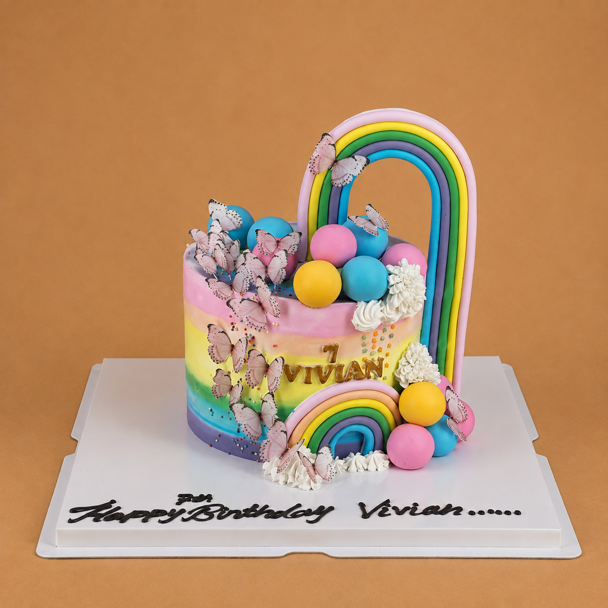 Enchanted Rainbow and Butterfly Cake