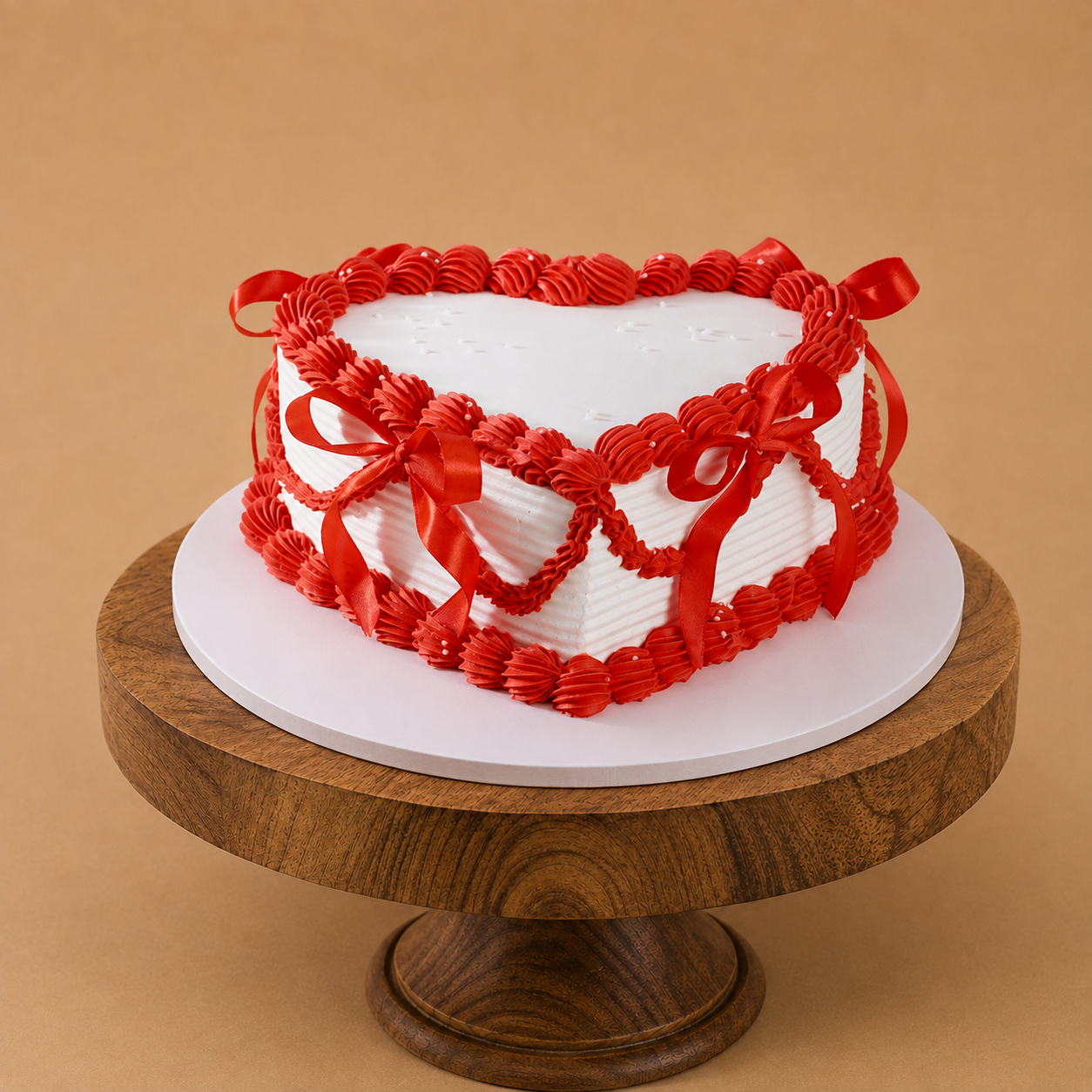 Heart Shape ribbon cake