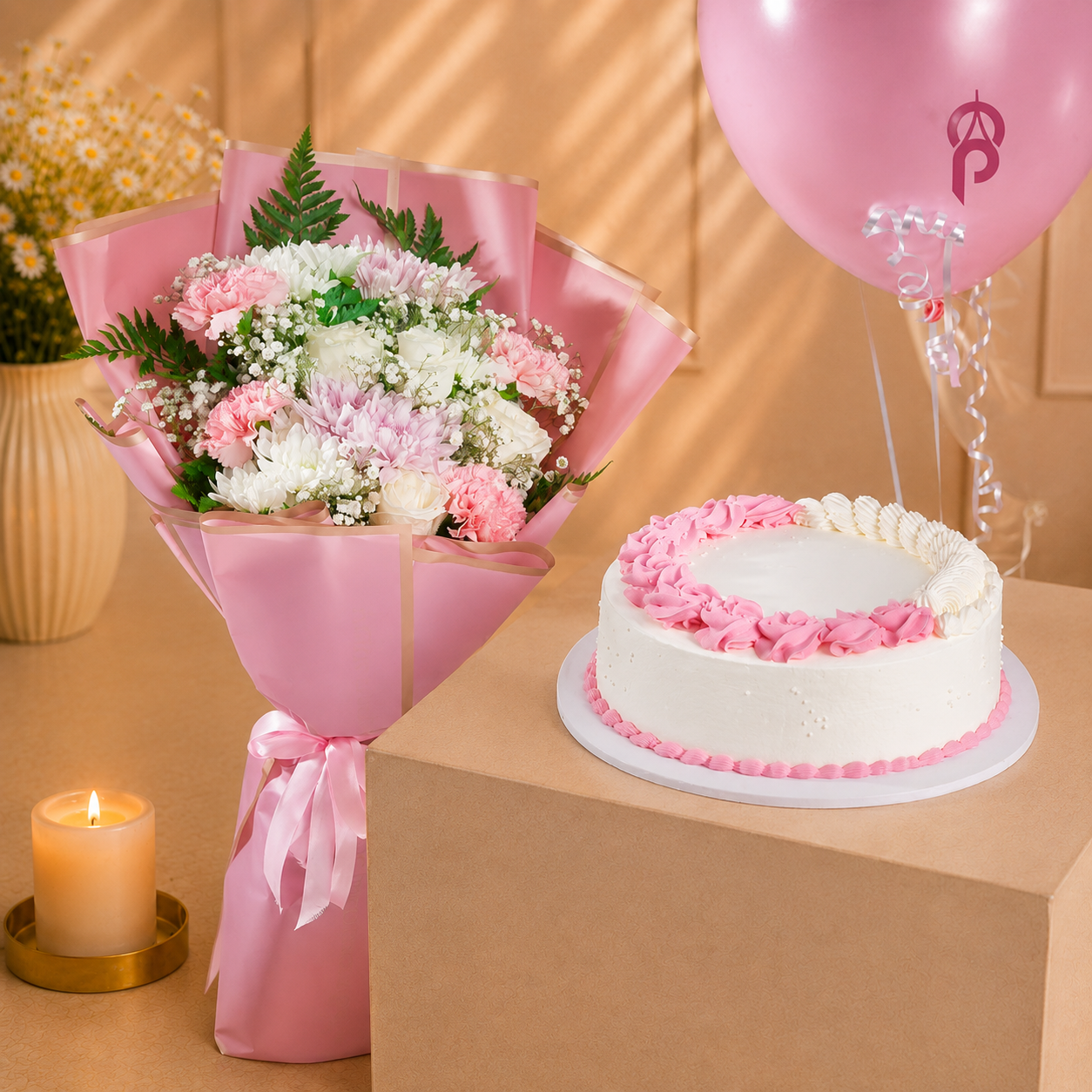 Blush Blossom Celebration Cake