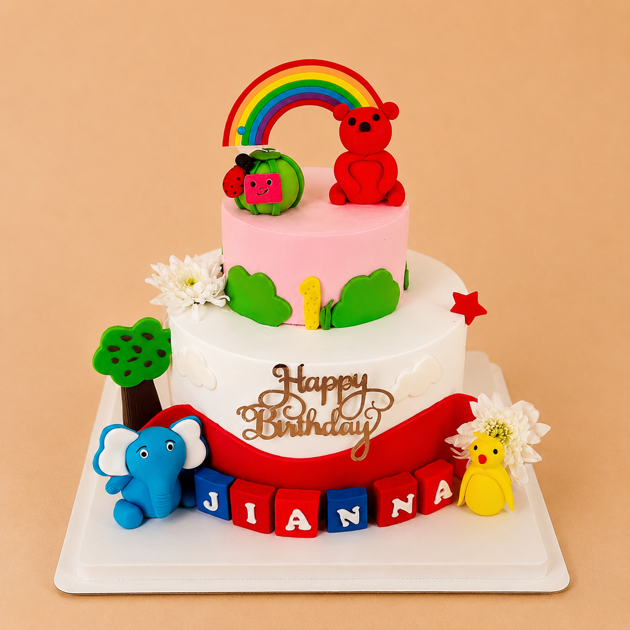 2 tier premium Cocomelon cake