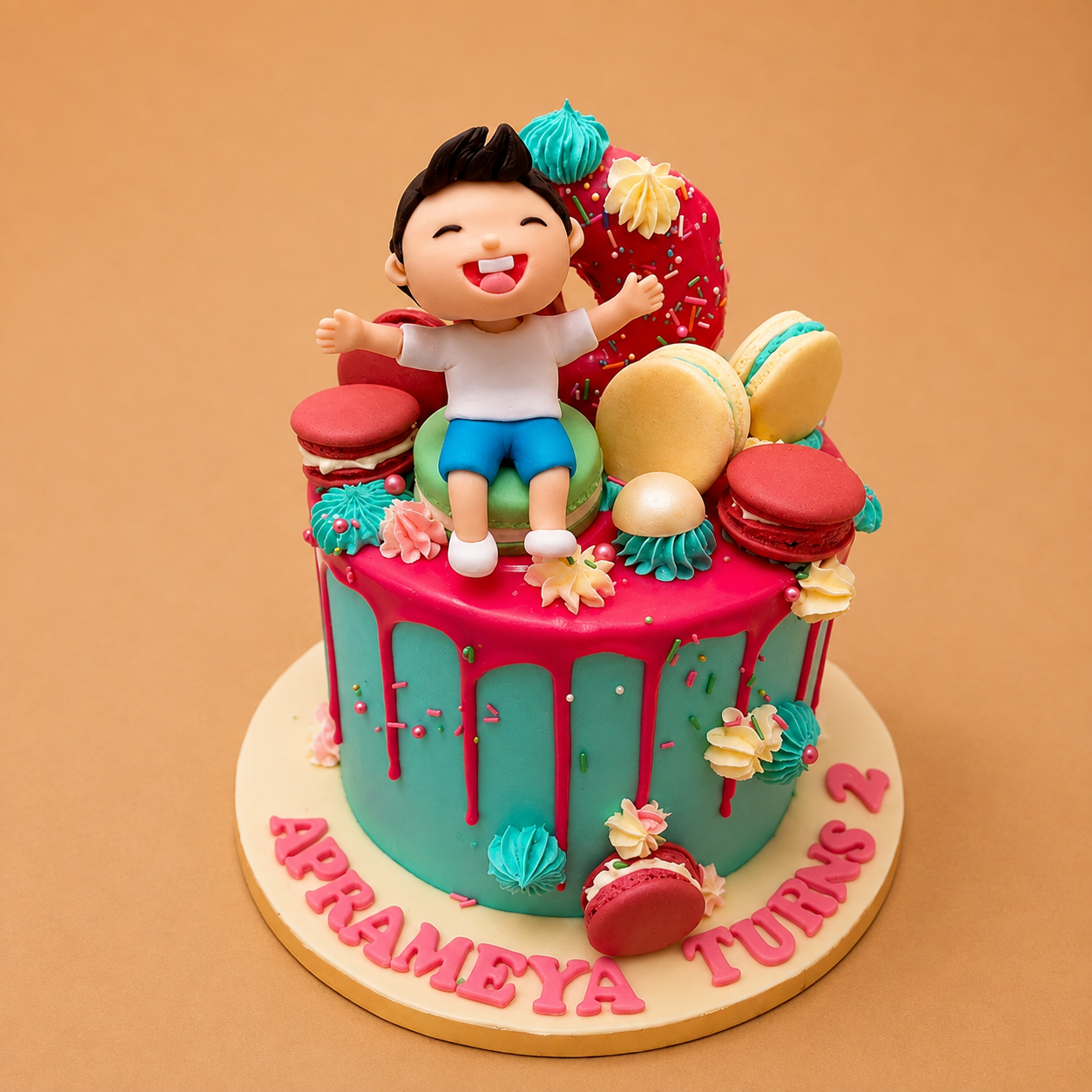Birthday Theme Macaron Cake