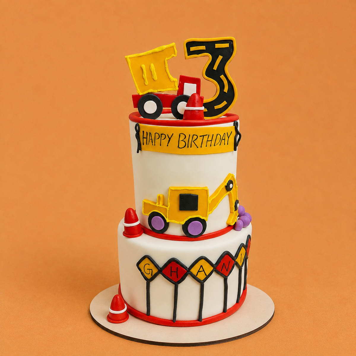 Bulldozer Theme Cake