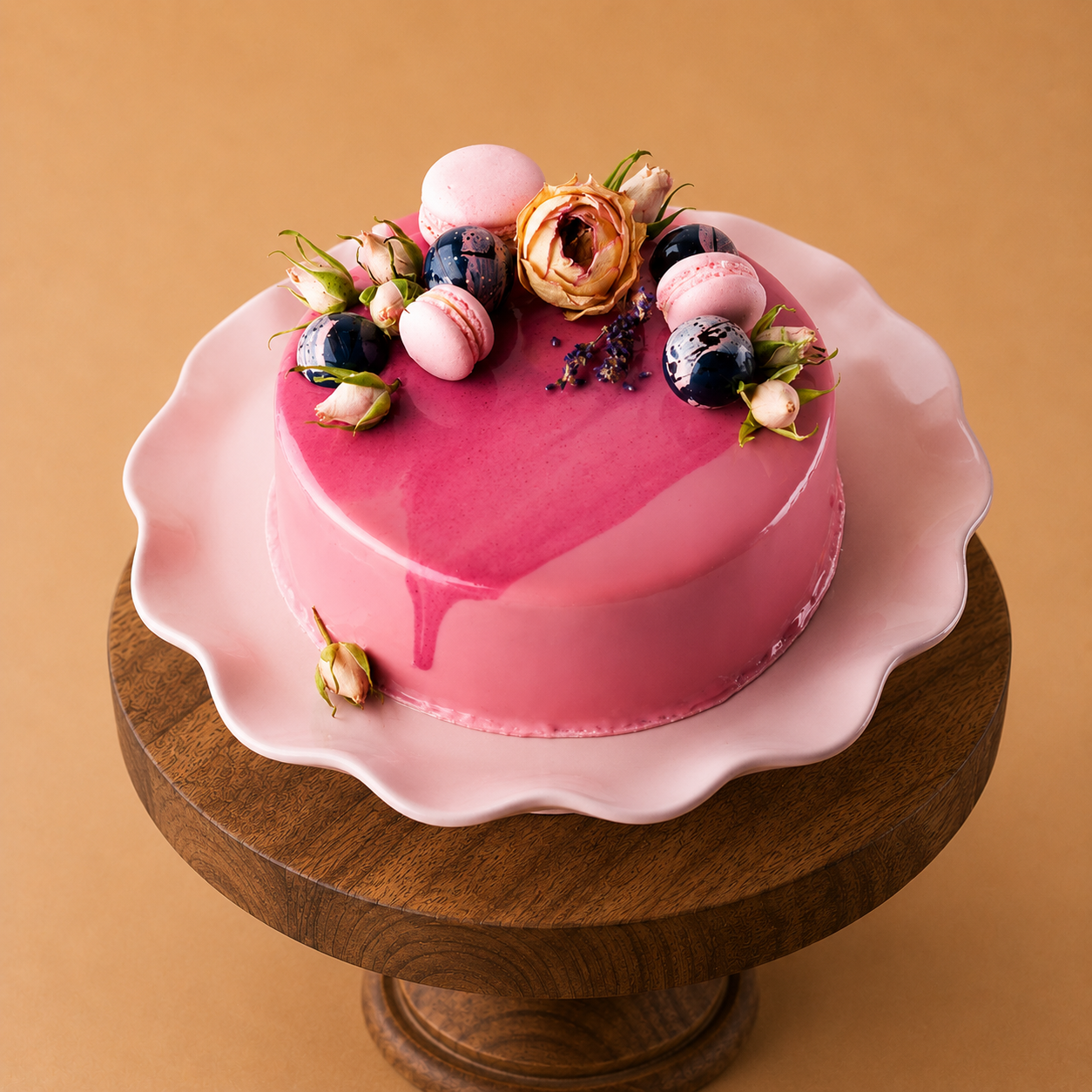 Beautiful Pink Macaron Cake