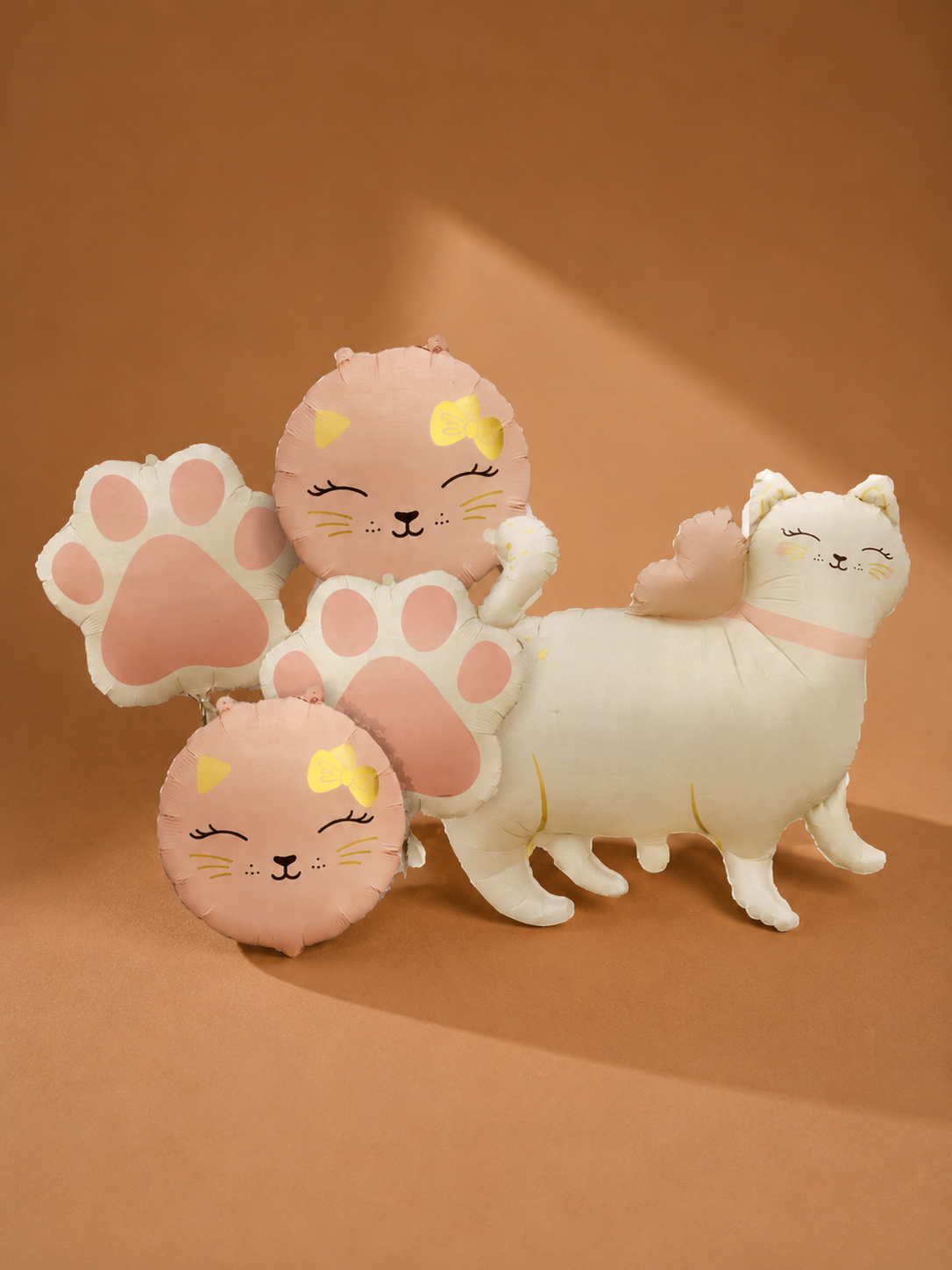 Cute Cat & Paw Helium Balloon Set