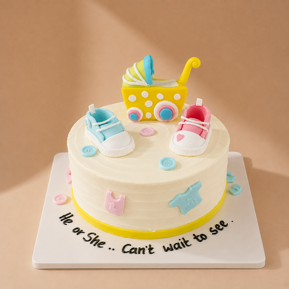 Creamy White Baby shower Cake