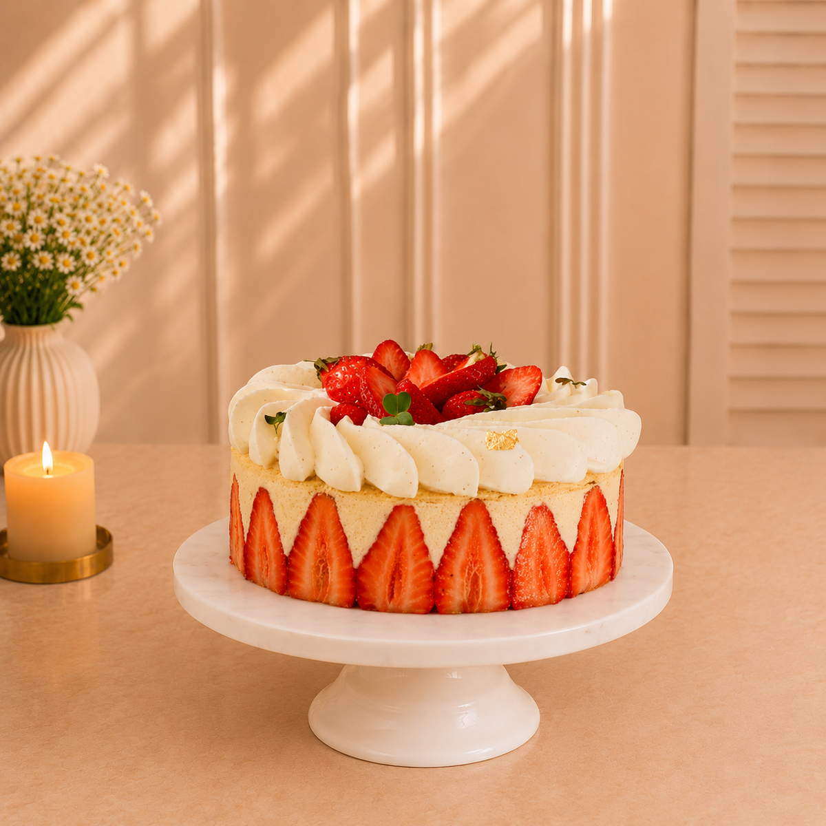 Delectable strawberry cake