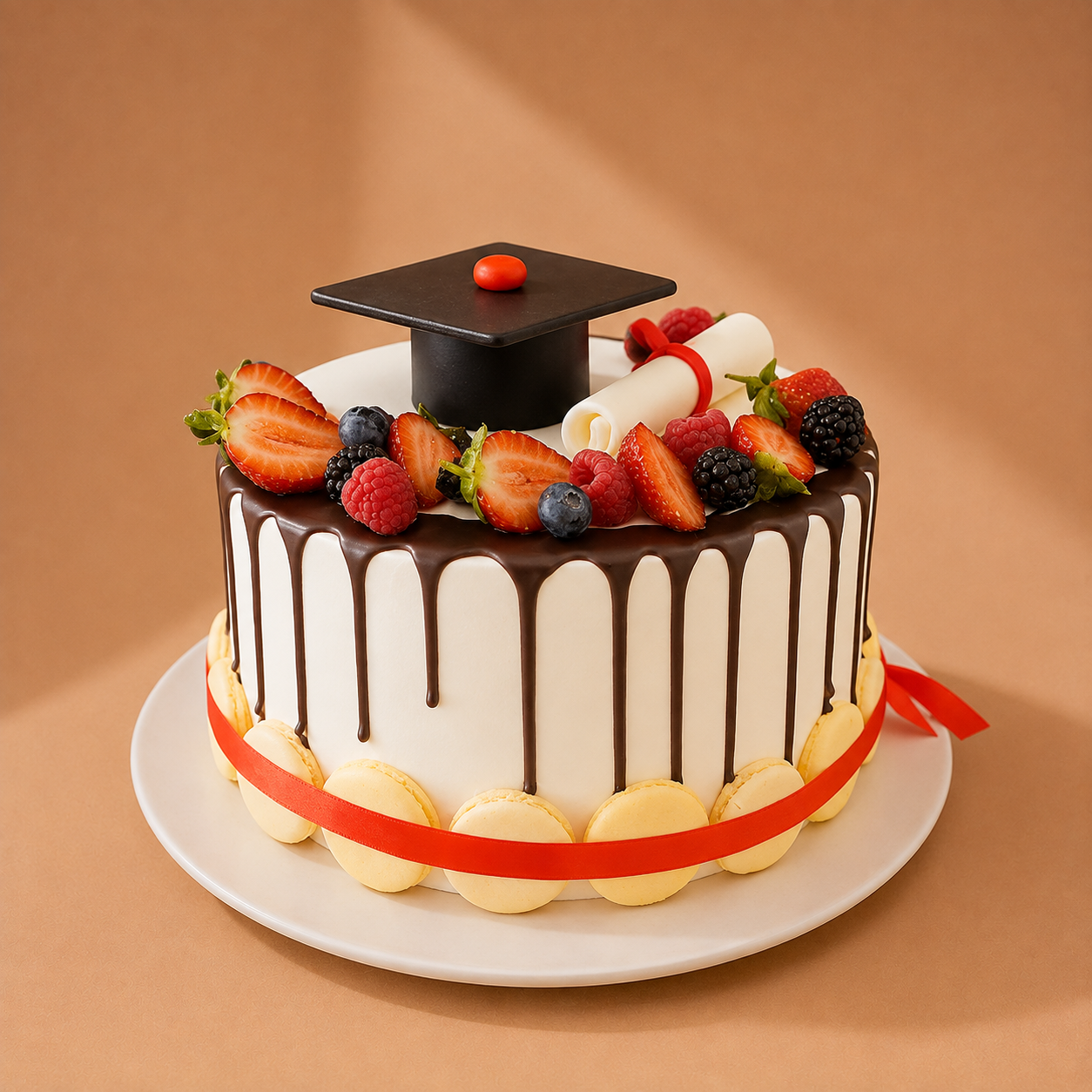 Fruit Loaded Graduation Day Cake