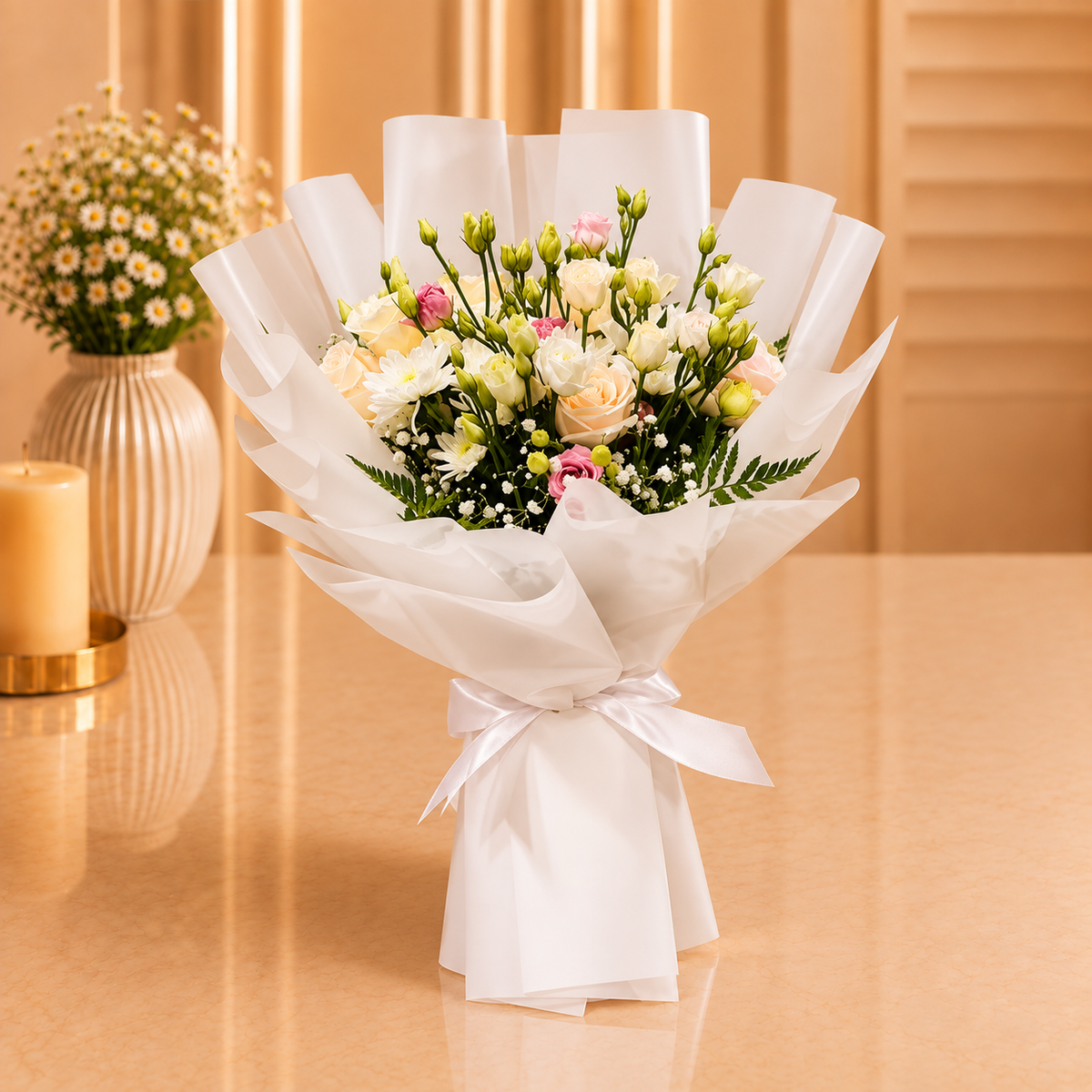 Prestigious White flower Bouquet